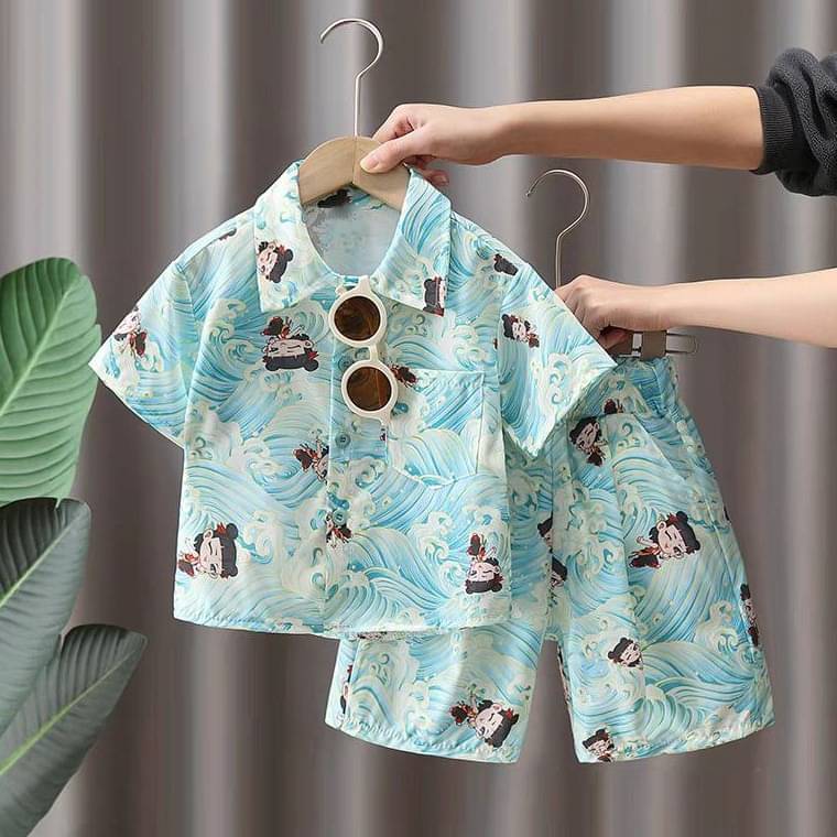     			Ocvito Pack of 1 Baby Boys Cotton Blend Shirt & Shorts Set ( Blue )
