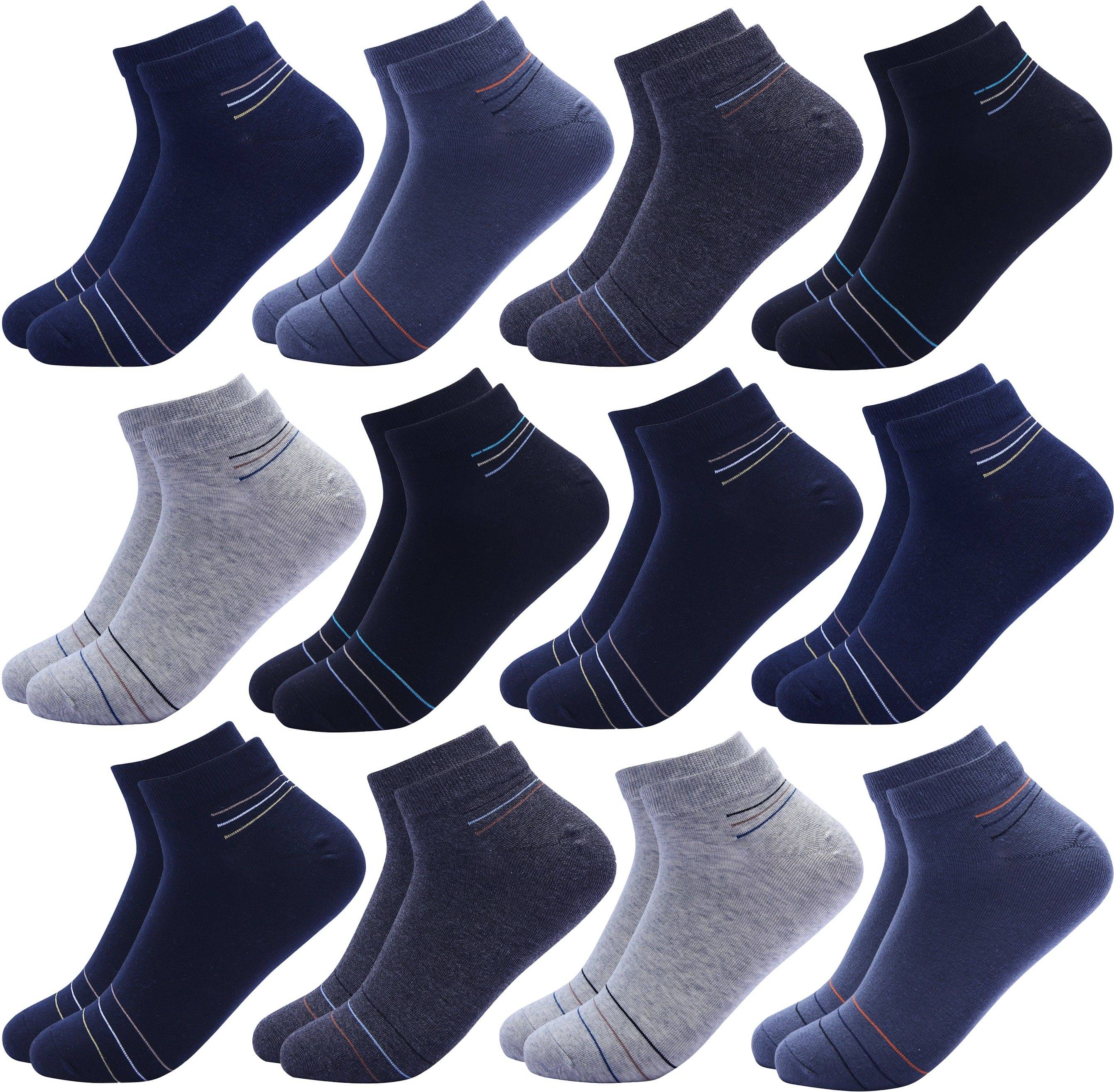     			PLIMA Pack of 12 Men's Cotton Blend Ankle Length Socks ( Multicolor )