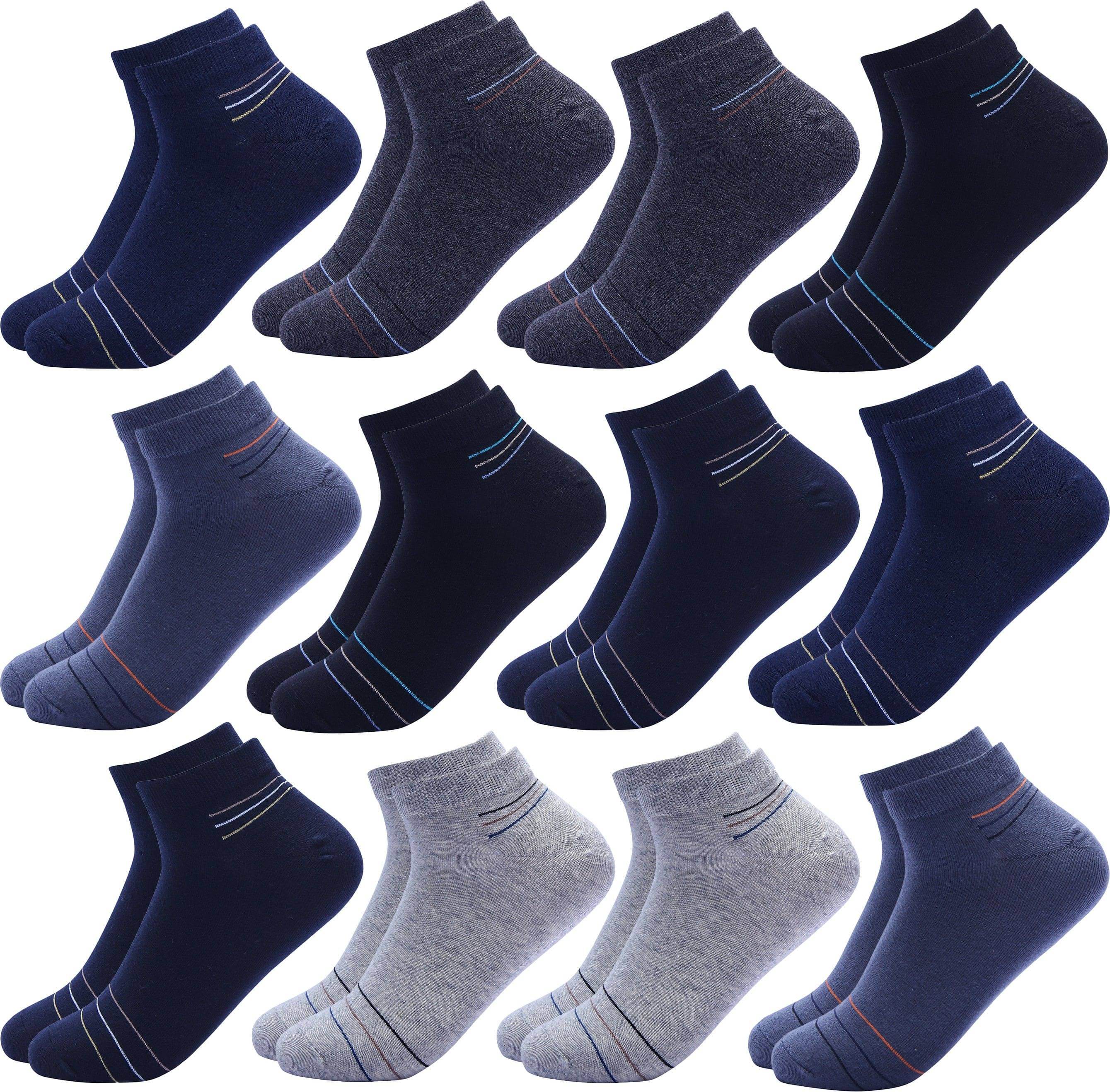     			PLIMA Pack of 12 Men's Cotton Blend Ankle Length Socks ( Multicolor )