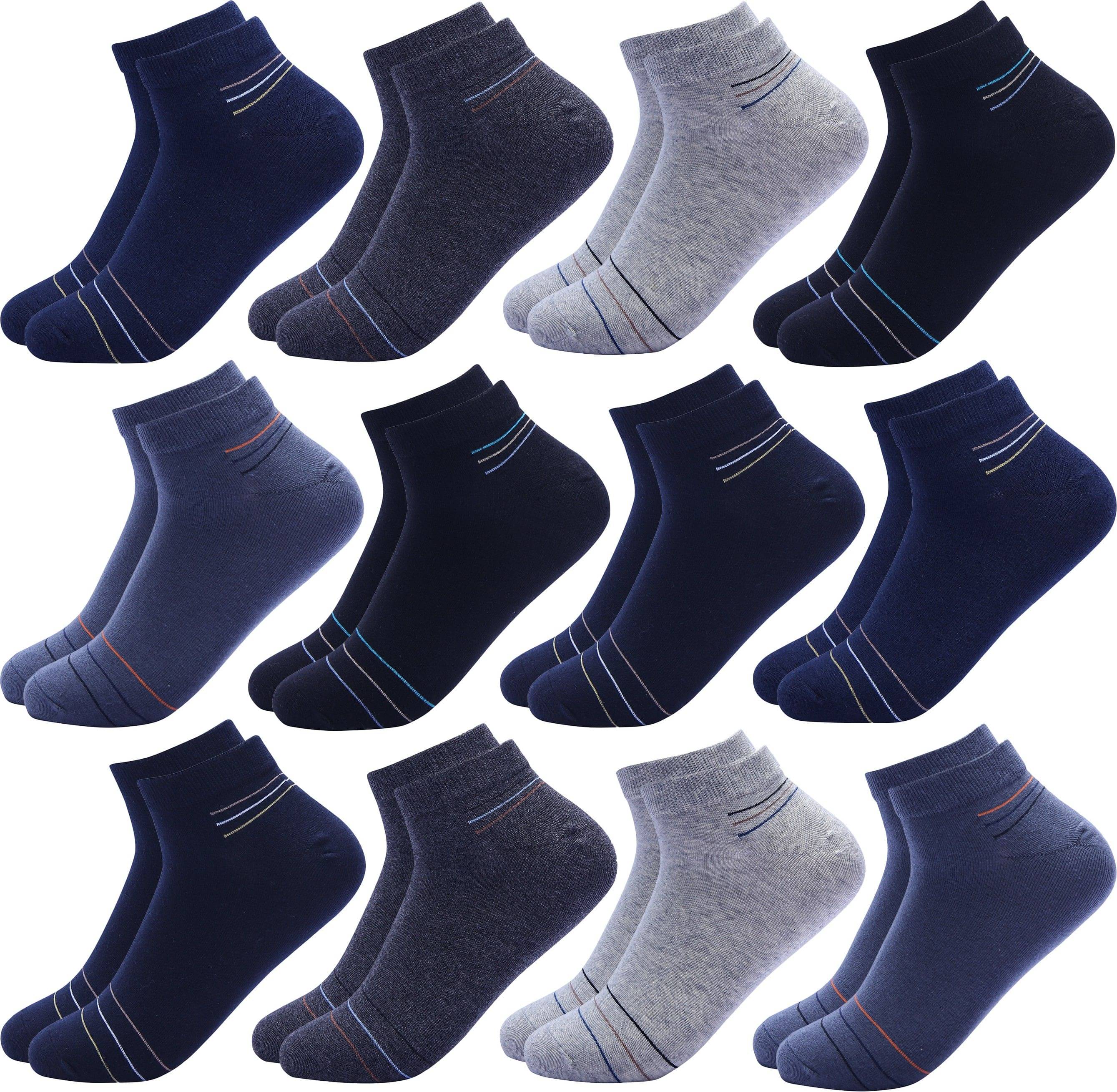     			PLIMA Pack of 12 Men's Cotton Blend Ankle Length Socks ( Multicolor )