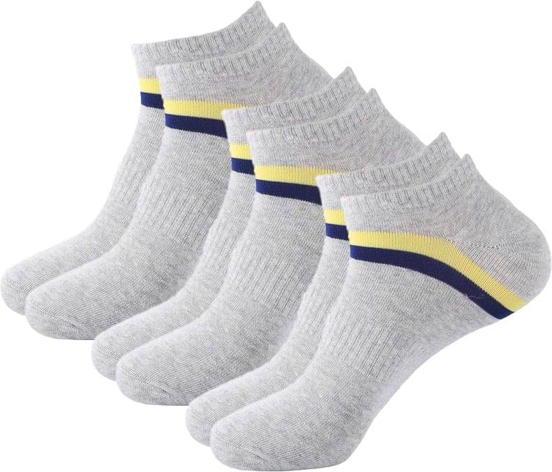     			PLIMA Pack of 3 Men's Cotton Blend Ankle Length Socks ( Grey )
