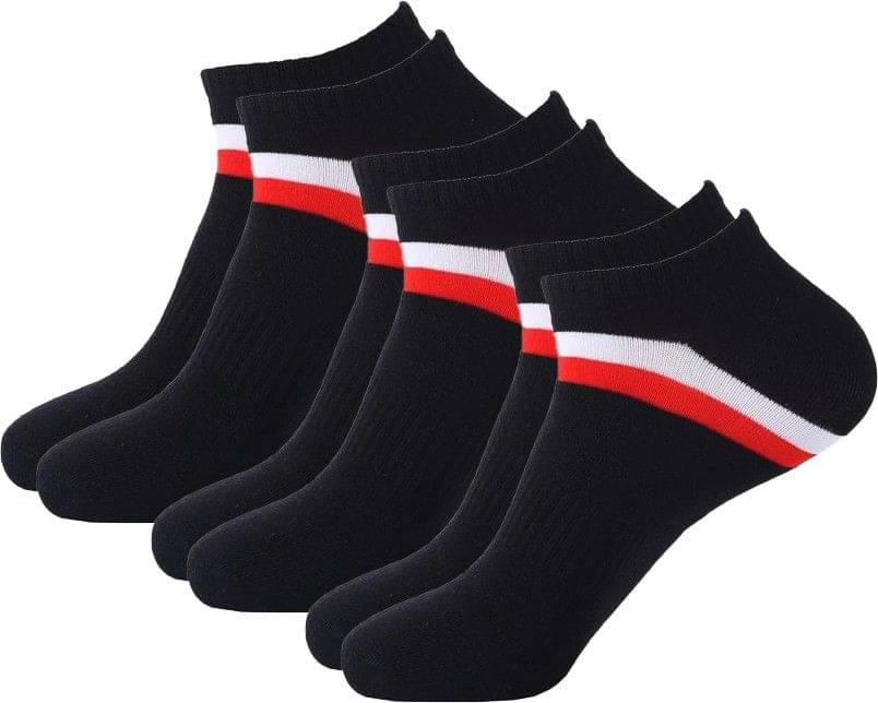     			PLIMA Pack of 3 Men's Cotton Blend Ankle Length Socks ( Black )