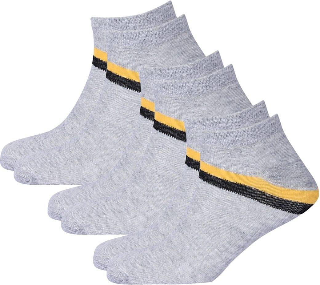 PLIMA Pack of 3 Men's Cotton Blend Ankle Length Socks ( Grey ) PLIMA Pack of 3 Men's Cotton Blend Ankle Length Socks ( Grey )