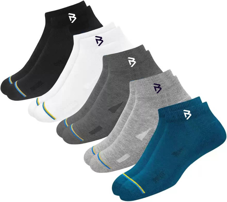 PLIMA Pack of 5 Men's Cotton Blend Ankle Length Socks ( Multicolor )     			PLIMA Pack of 5 Men's Cotton Blend Ankle Length Socks ( Multicolor )