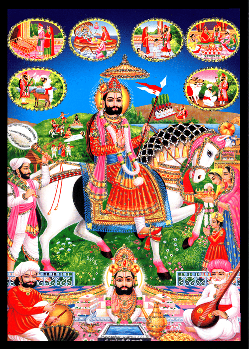 RAMDEV JI BABA Sparkled Laminated Photo 5 (Width) x 7 (Length) inch on Wooden Base With Back Support Mount RAMDEV JI BABA Sparkled Laminated Photo 5 (Width) x 7 (Length) inch on Wooden Base With Back Support Mount