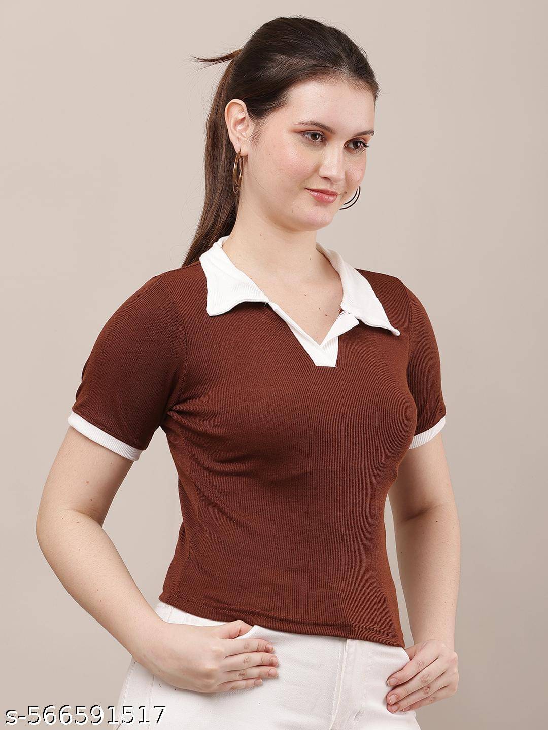     			RC NEOEN Women's Viscose Crop Top ( Brown )