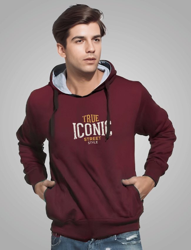    			Reya Cotton Blend Hooded Men's Sweatshirt - Maroon ( Pack of 1 )