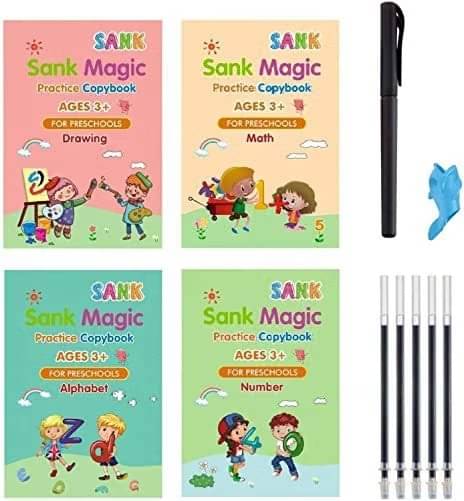 Sank Magic Practice Copybook, (4 BOOK + 10 REFILL) Magic Book For Kids Sank Magic Practice Copybook, (4 BOOK + 10 REFILL) Magic Book For Kids
