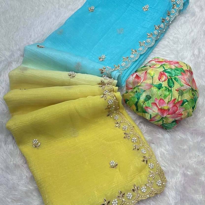 Sitanjali Lifestyle Chanderi Embellished Chanderi saree With Unstitched Blouse Piece ( Yellow ) Sitanjali Lifestyle Chanderi Embellished Chanderi saree With Unstitched Blouse Piece ( Yellow )
