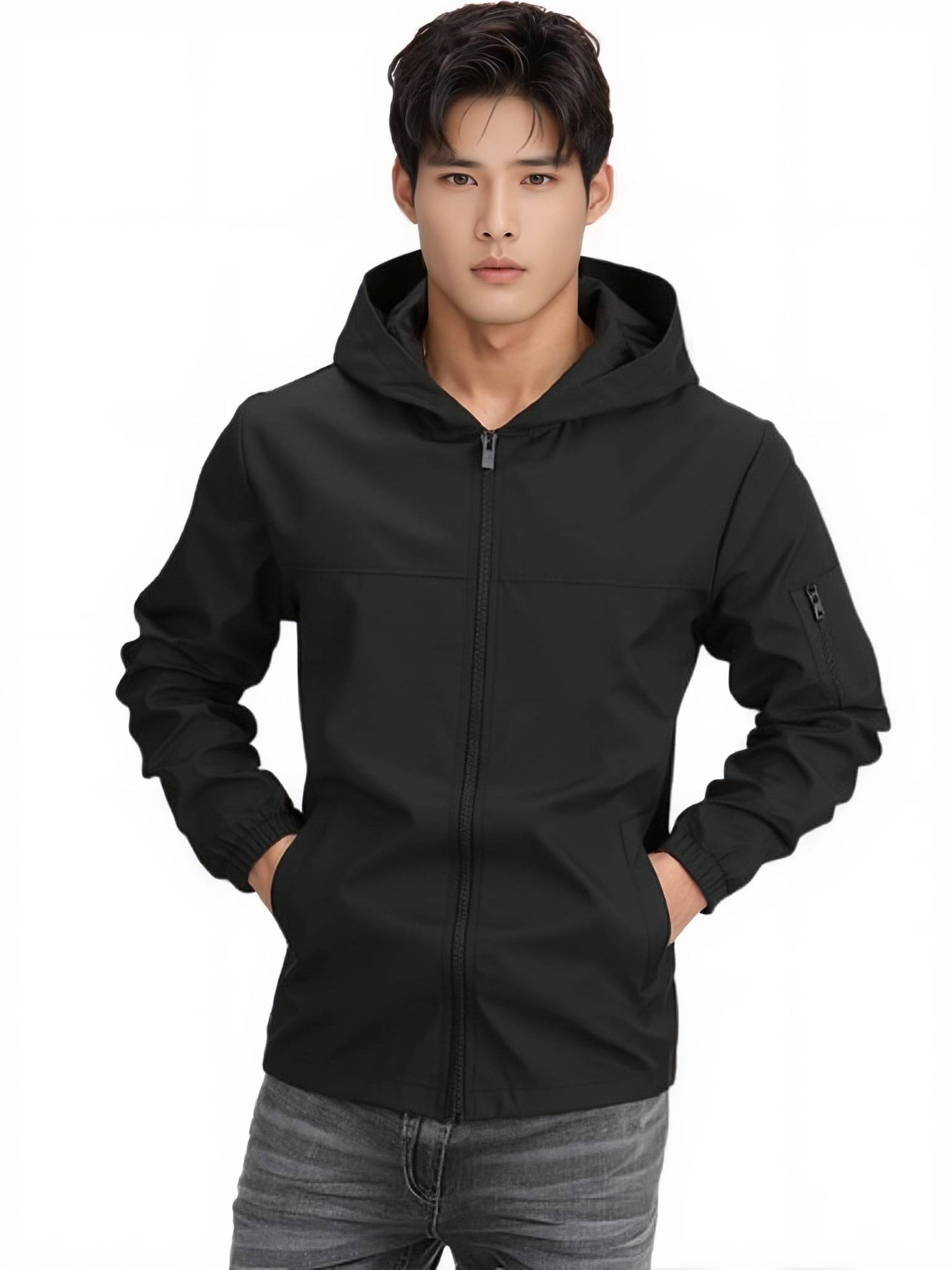 TAZO Nylon Men's Casual Jacket - Black ( Pack of 1 ) TAZO Nylon Men's Casual Jacket - Black ( Pack of 1 )