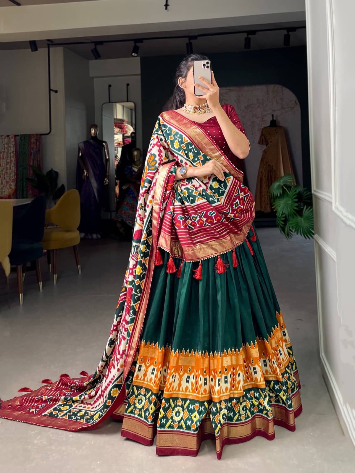 THE PRIVATE LABLE Yellow Tussar Silk Flared Ready To Wear Lehenga
