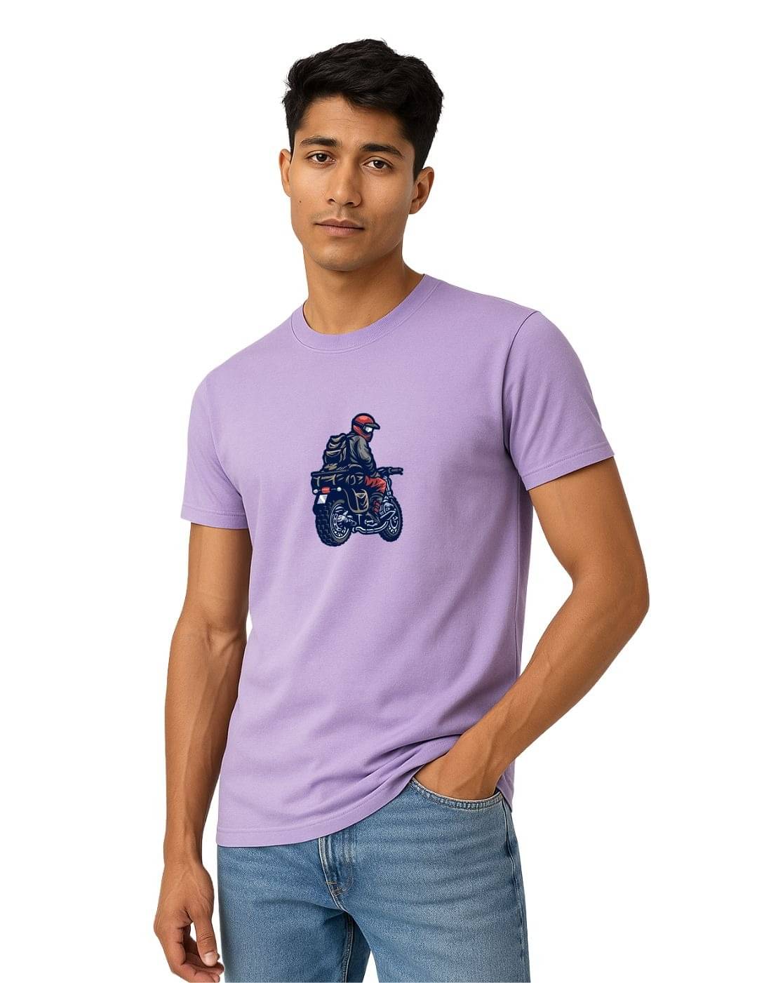 TREERANGA Men Cotton Regular Fit Solid T-Shirt ( Lavender ) TREERANGA Men Cotton Regular Fit Solid T-Shirt ( Lavender )