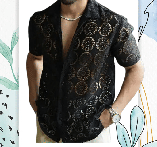     			TarrenT HunT Cotton Blend Regular Fit Self Design Half Sleeves Men's Casual Shirt - Black ( Pack of 1 )