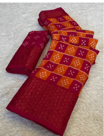     			VAANISRI Cotton Printed Regular Saree With Unstitched Blouse Piece ( Multicolor )