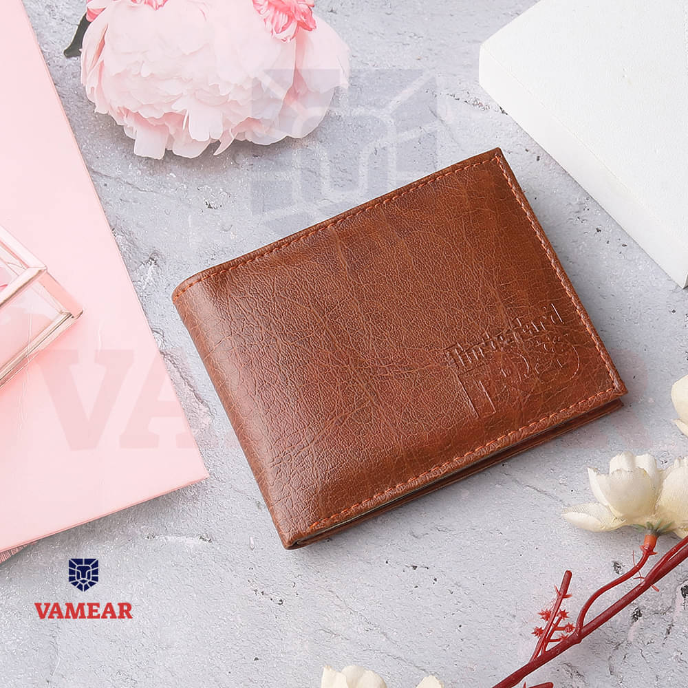     			VAMEAR Faux Leather Solid Men's Two Fold Wallet,Regular Wallet With 6 Slots For Card ( Tan , Pack of 1 )