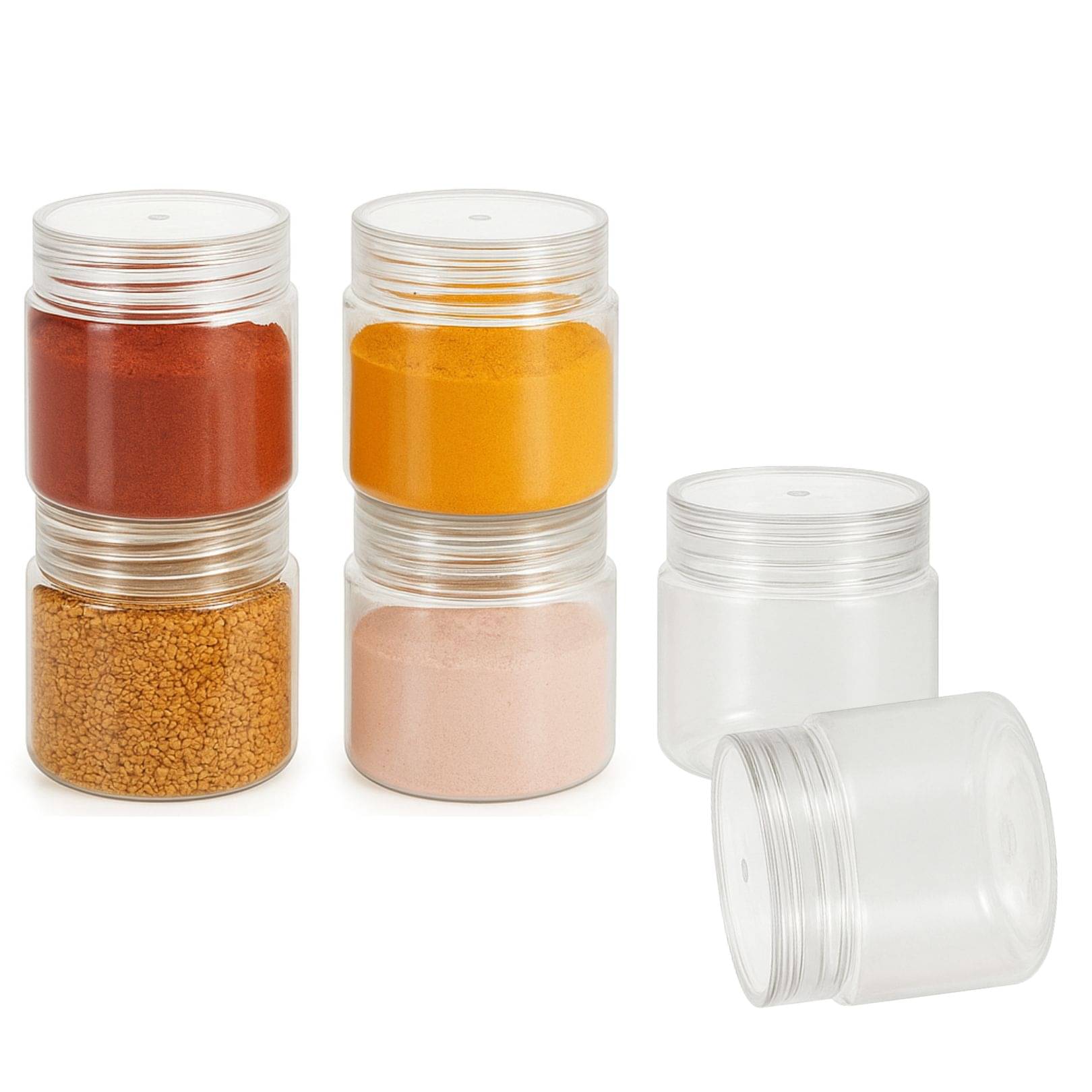     			VRISTO Spice Container Set Plastic Transparent Spice Container ( Set of 6 )