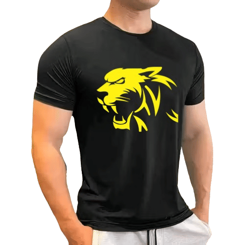     			VTSports Men Polyester Regular Fit Solid T-Shirt ( Black )