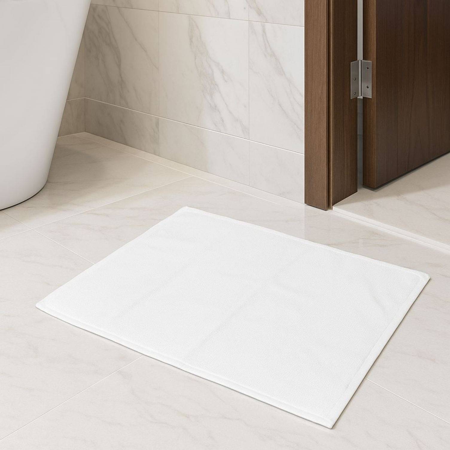     			Valtellina White Cotton Rectangular Floor Mat ( Pack of 1 )