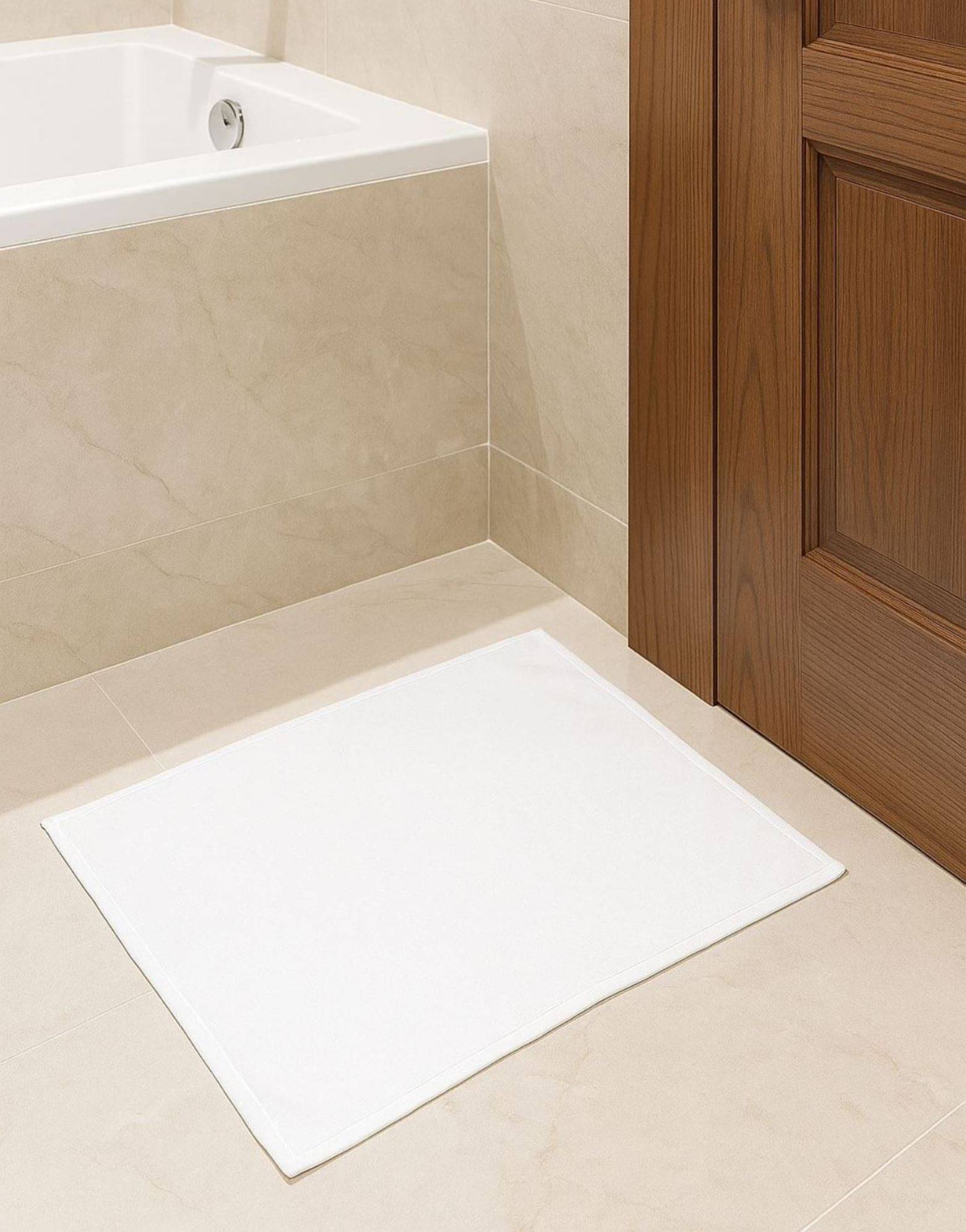     			Valtellina White Cotton Rectangular Floor Mat ( Pack of 1 )