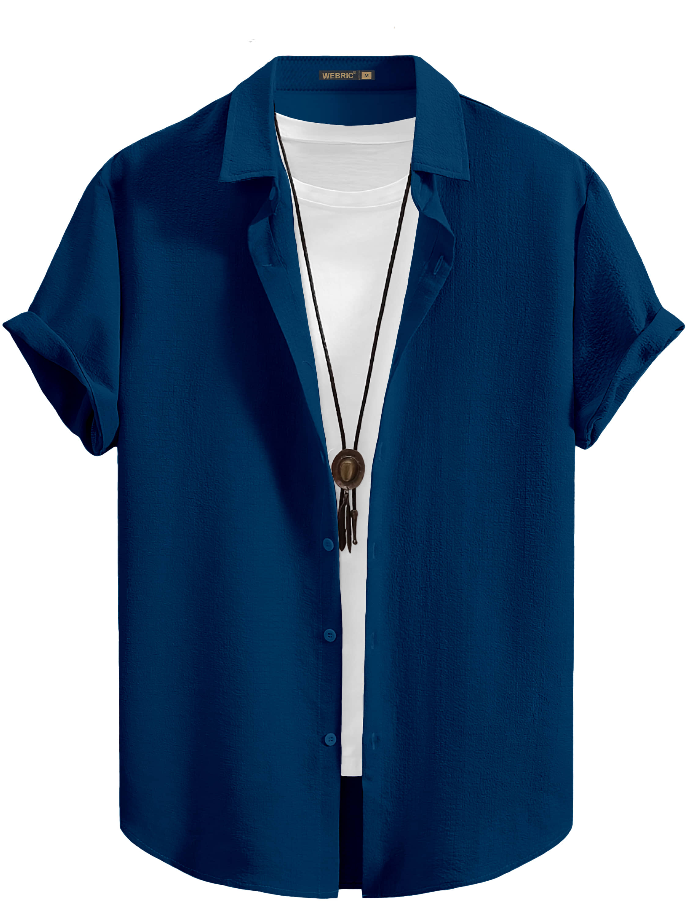 WEBRIC Cotton Blend Regular Fit Popcorn Textured Half Sleeves Men's Casual Shirt - Teal ( Pack of 1 )