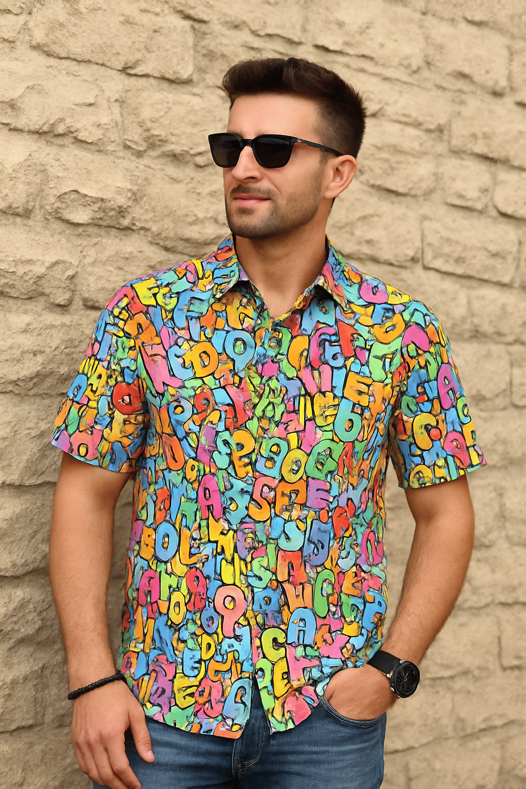     			yellow tree Polyester Regular Fit Printed Half Sleeves Men's Casual Shirt - Multicolor ( Pack of 1 )