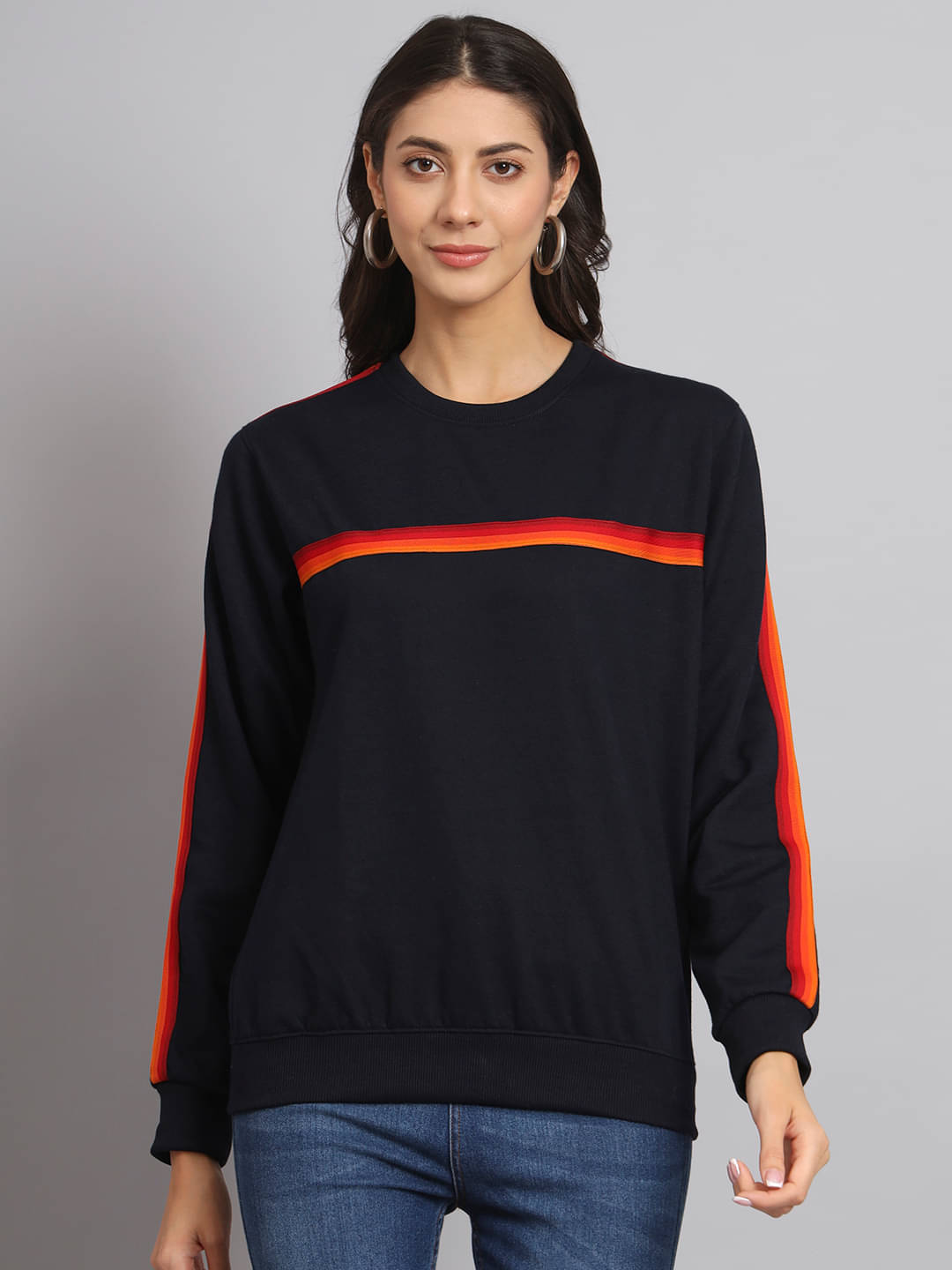    			7 ISLANDS Fleece Women's Non Hooded Sweatshirt ( Navy )