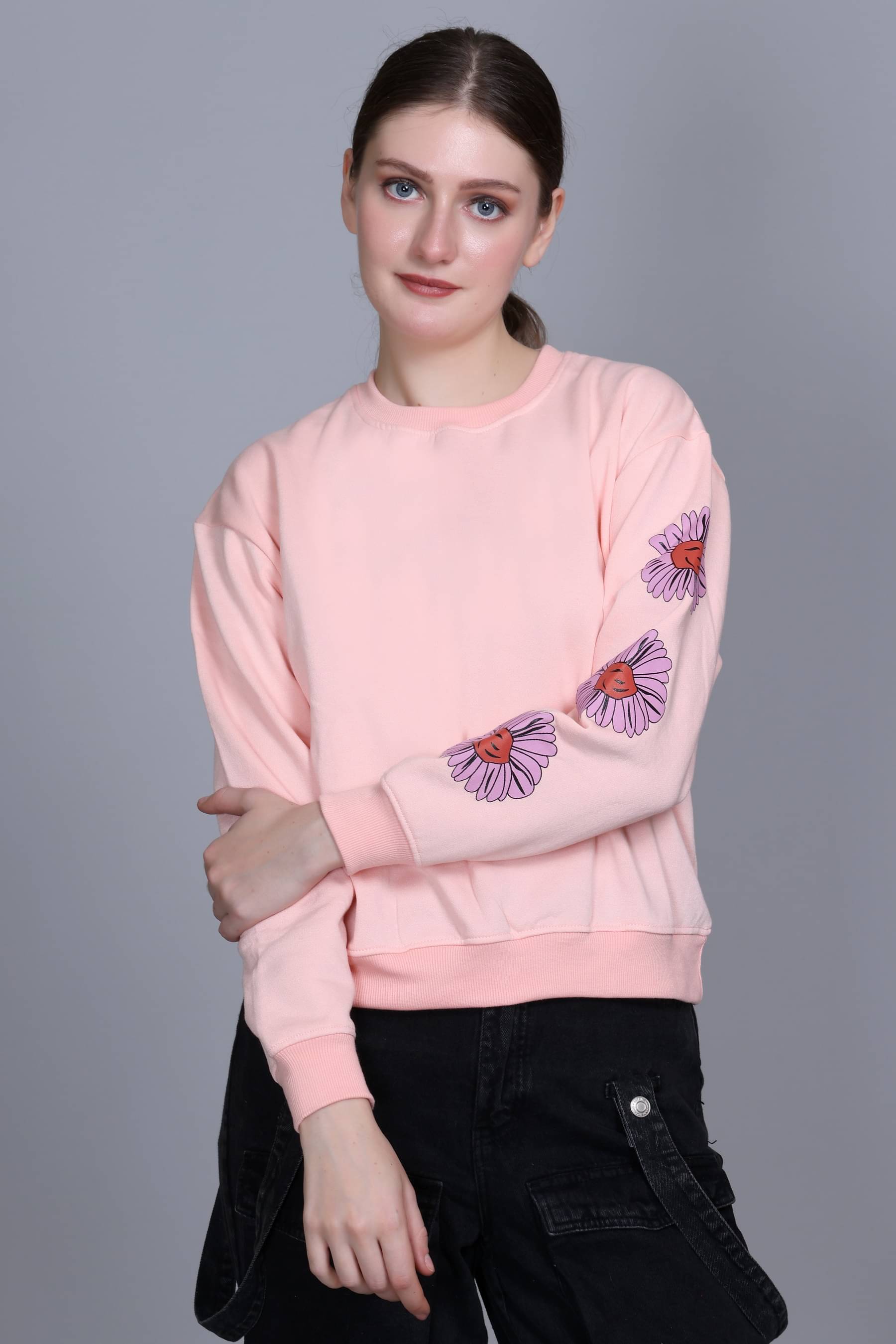     			7 ISLANDS Fleece Women's Non Hooded Sweatshirt ( Peach )