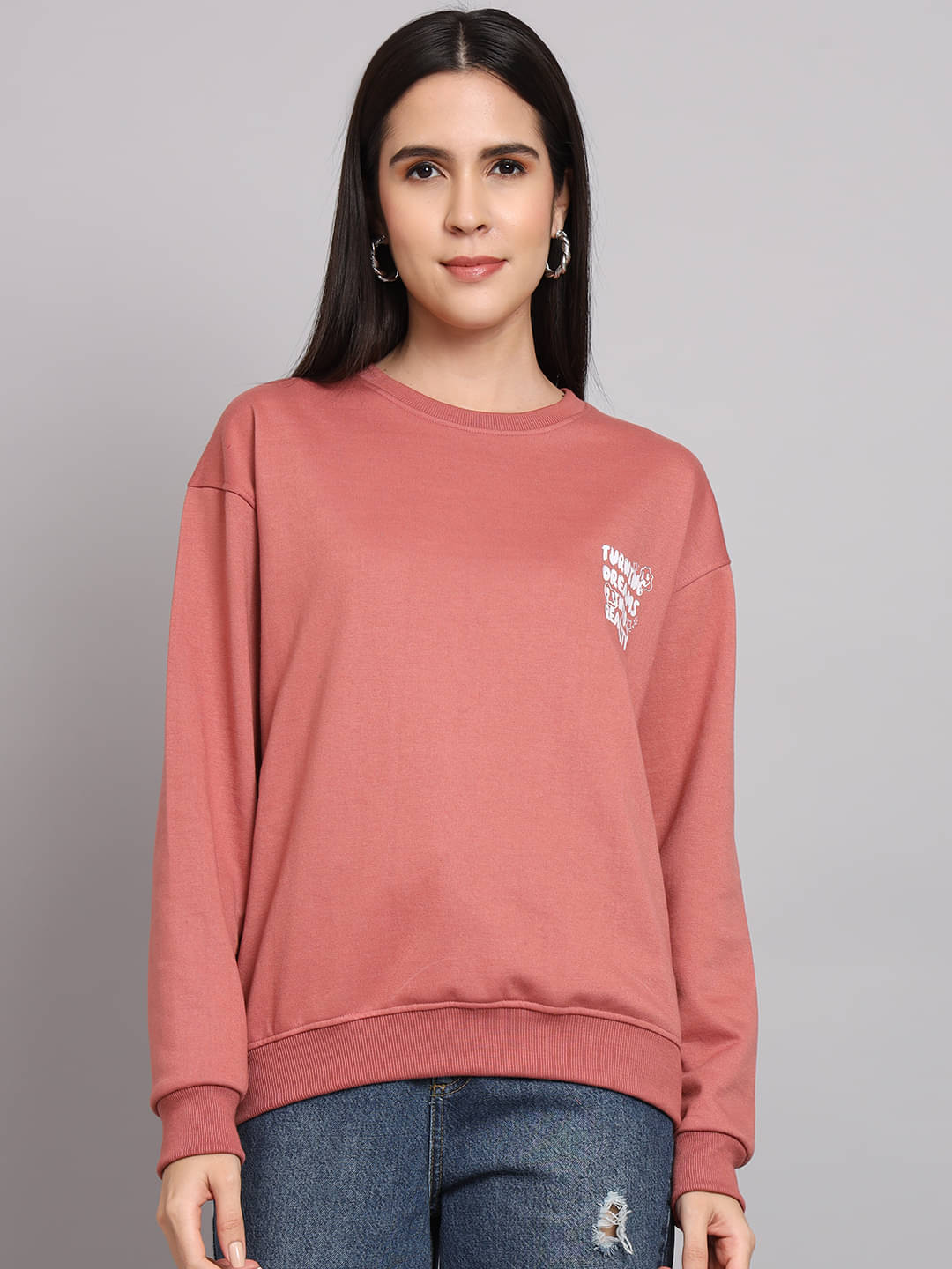     			7 ISLANDS Fleece Women's Non Hooded Sweatshirt ( Pink )