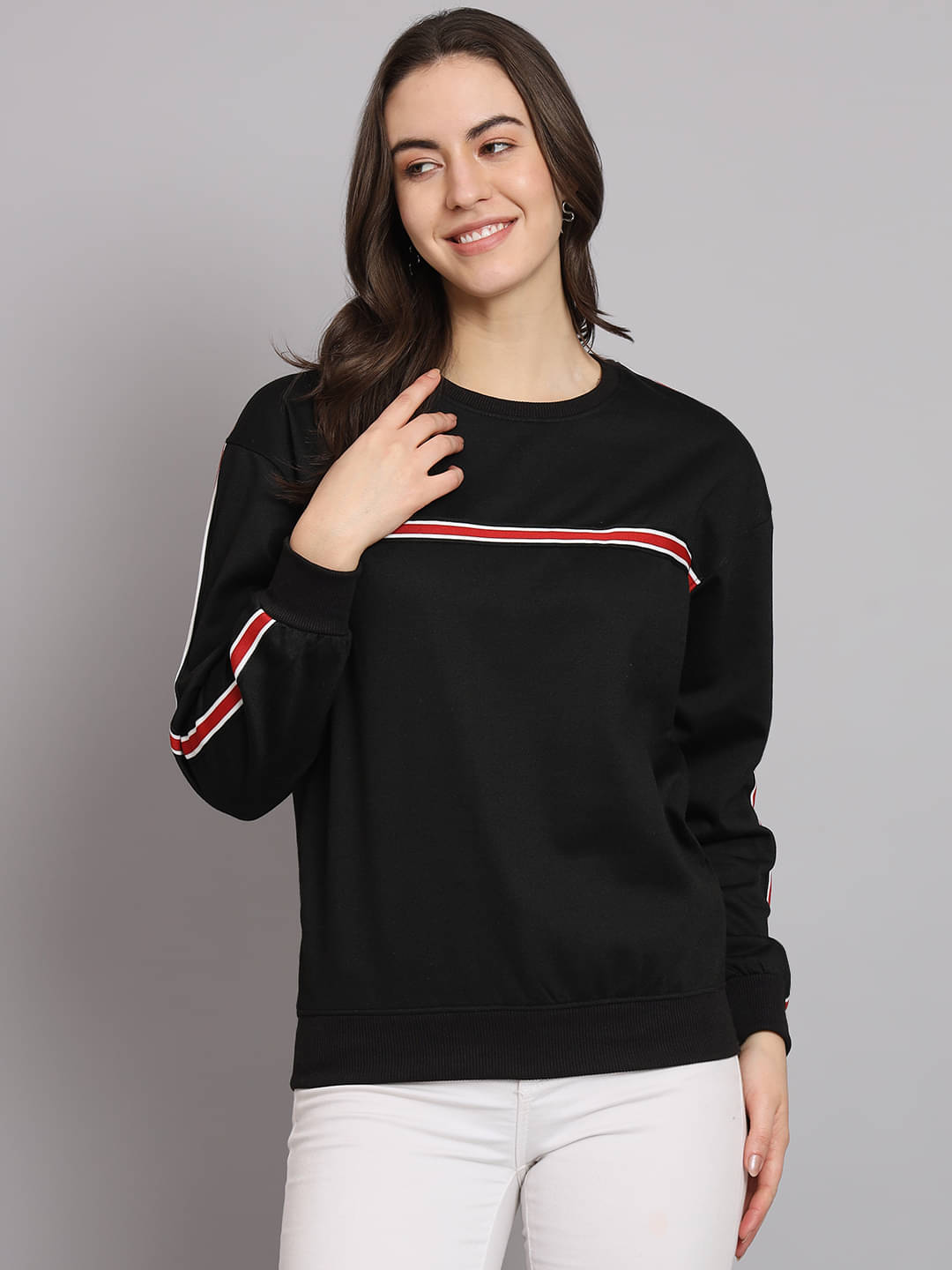 7 ISLANDS Fleece Women's Non Hooded Sweatshirt ( Black ) 7 ISLANDS Fleece Women's Non Hooded Sweatshirt ( Black )