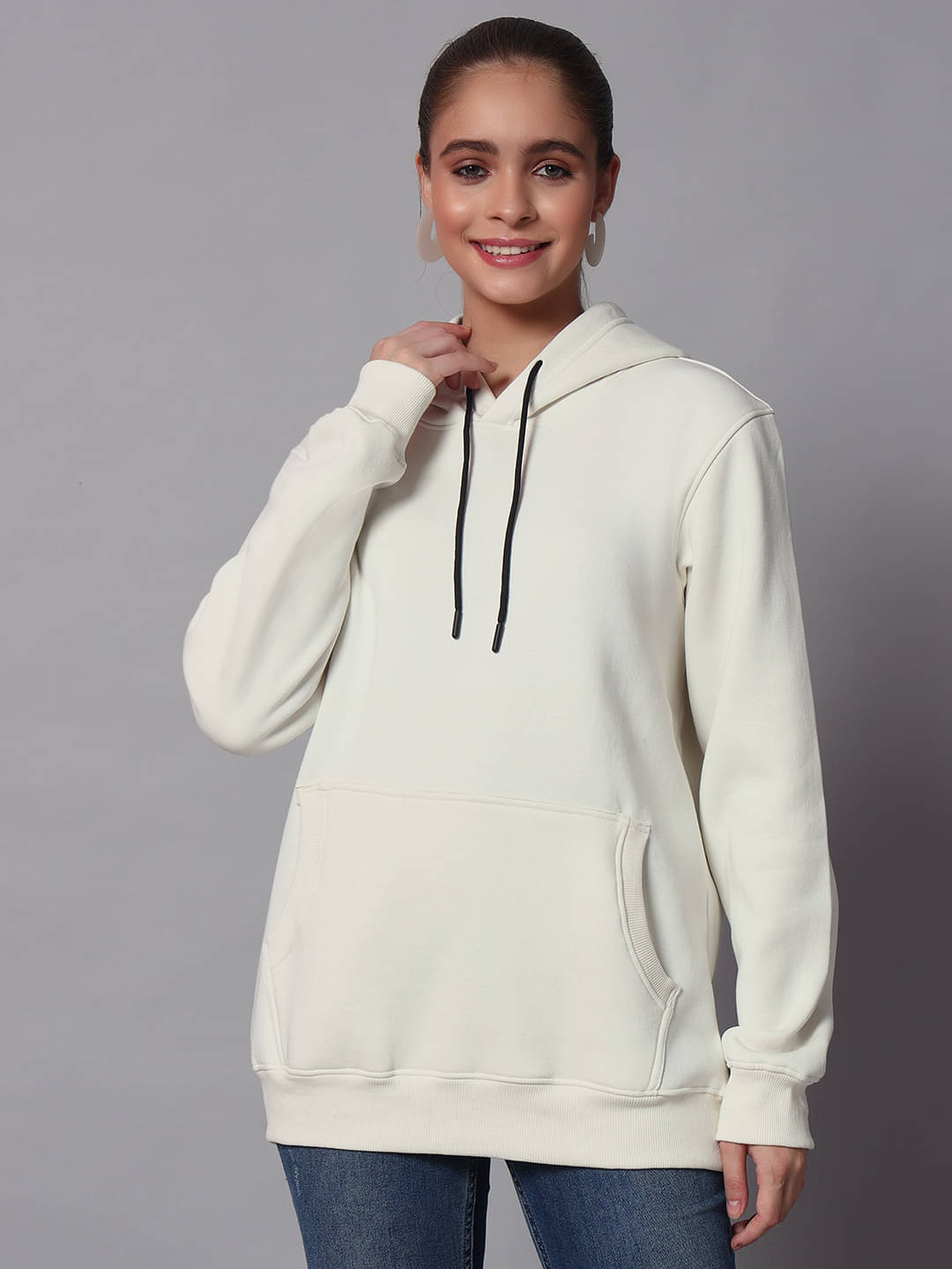     			7 ISLANDS Fleece Women's Non Hooded Sweatshirt ( White )