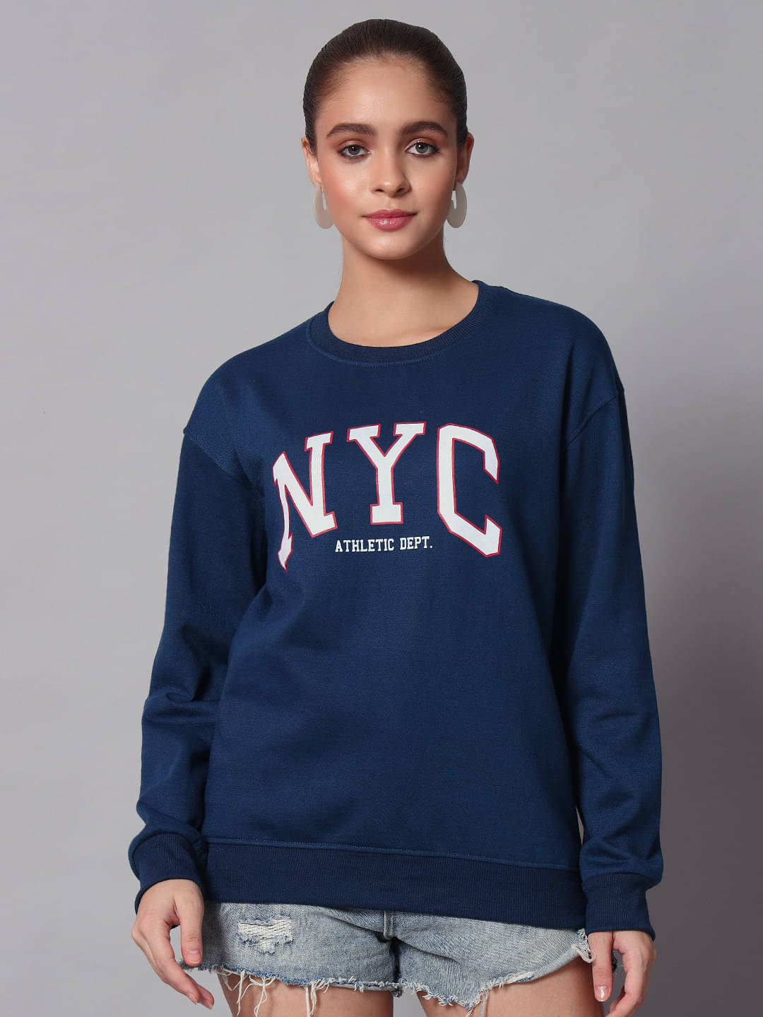     			7 ISLANDS Fleece Women's Non Hooded Sweatshirt ( Blue )