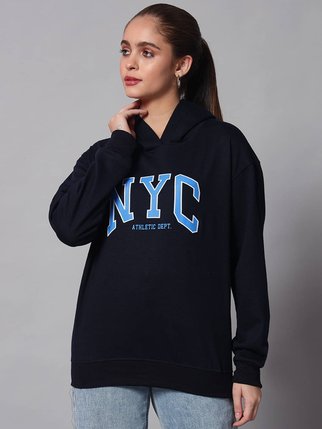     			7 ISLANDS Fleece Women's Hooded Sweatshirt ( Navy )