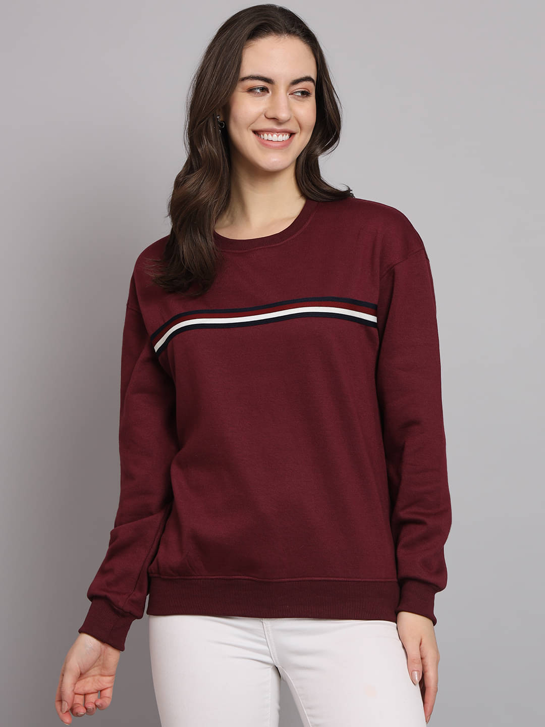     			7 ISLANDS Fleece Women's Non Hooded Sweatshirt ( Maroon )
