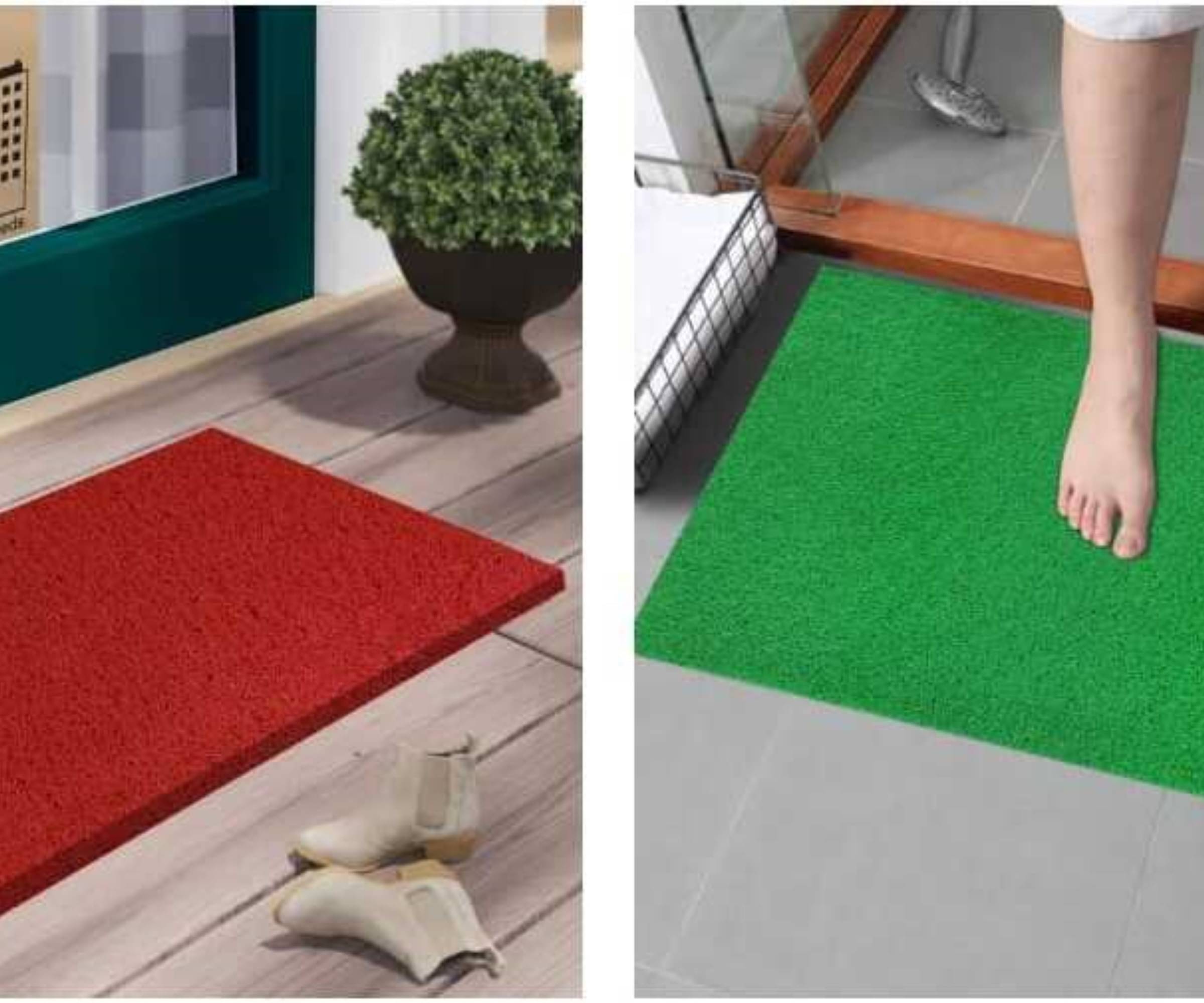     			AMRO Beautility Needs Green Polypropylene Floor Mat ( Pack of 2 )