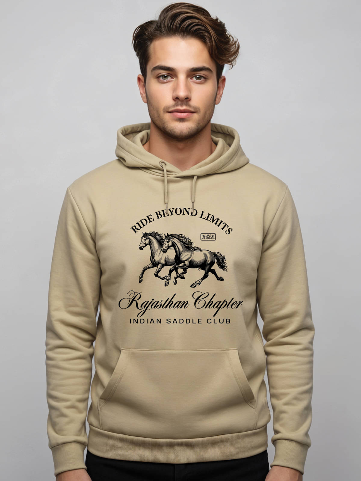     			Adro Fleece Hooded Men's Sweatshirt - Beige ( Pack of 1 )