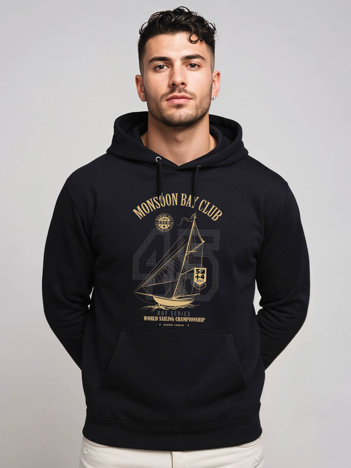     			Adro Fleece Hooded Men's Sweatshirt - Black ( Pack of 1 )