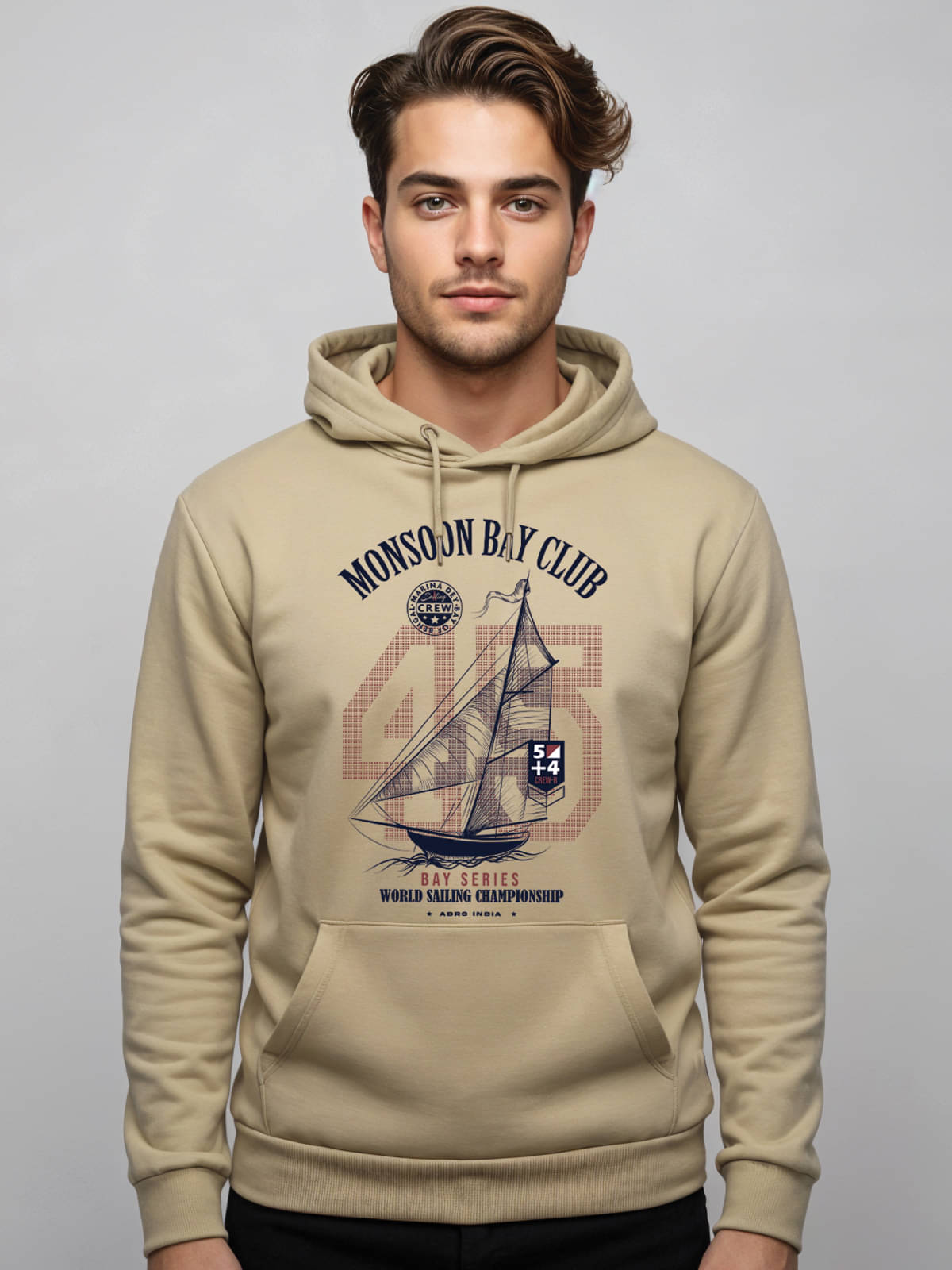     			Adro Fleece Hooded Men's Sweatshirt - Beige ( Pack of 1 )