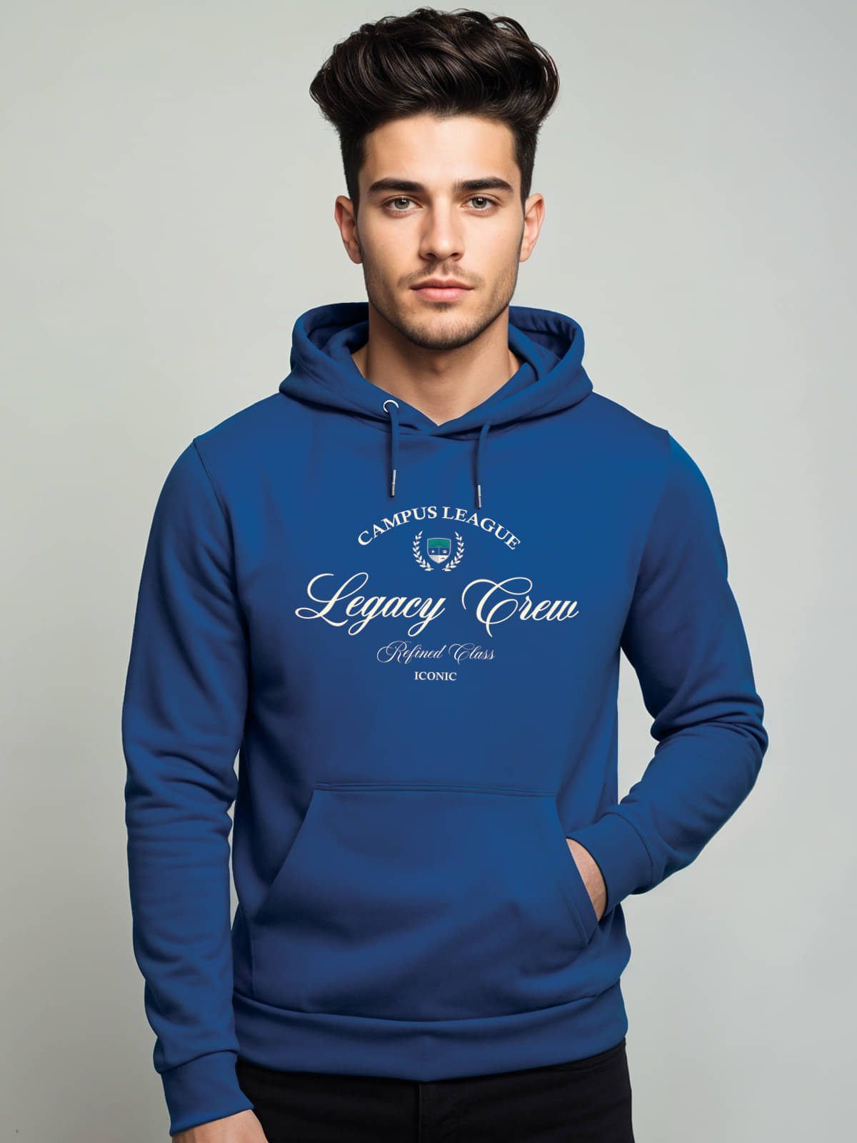     			Adro Fleece Hooded Men's Sweatshirt - Blue ( Pack of 1 )
