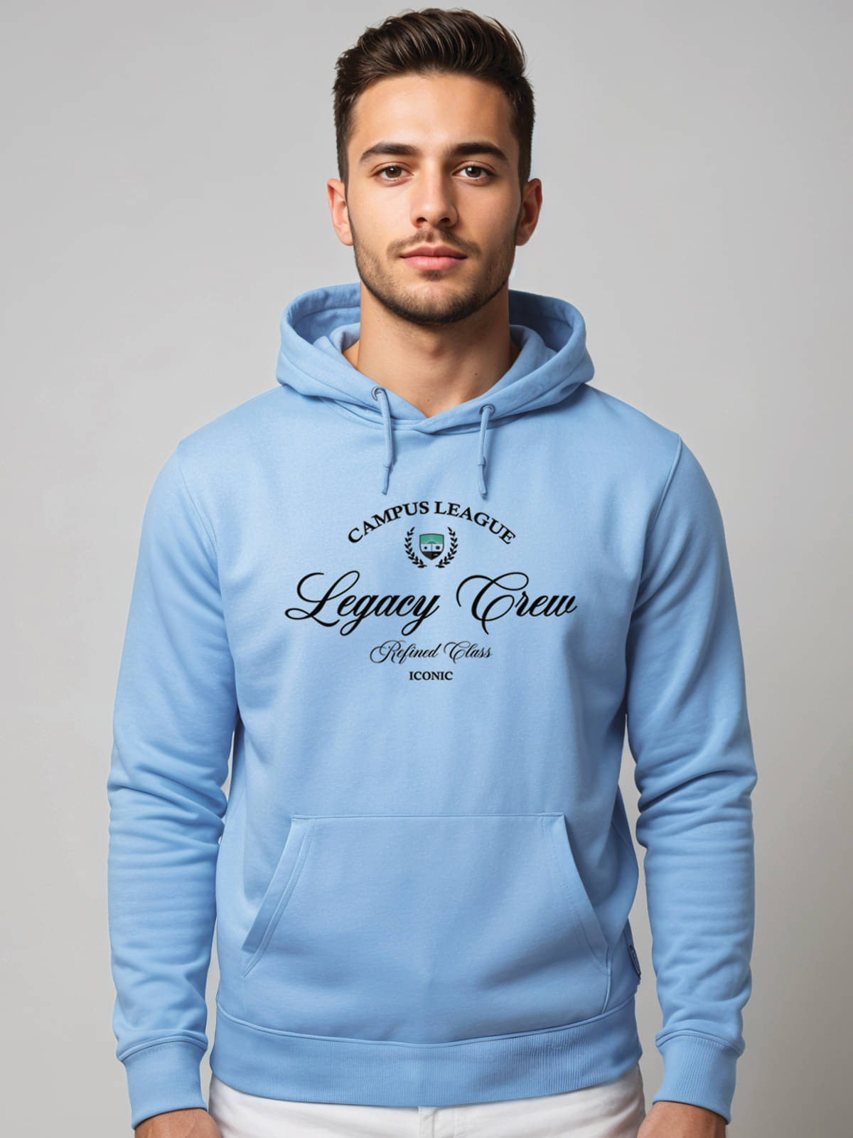     			Adro Fleece Hooded Men's Sweatshirt - Light Blue ( Pack of 1 )