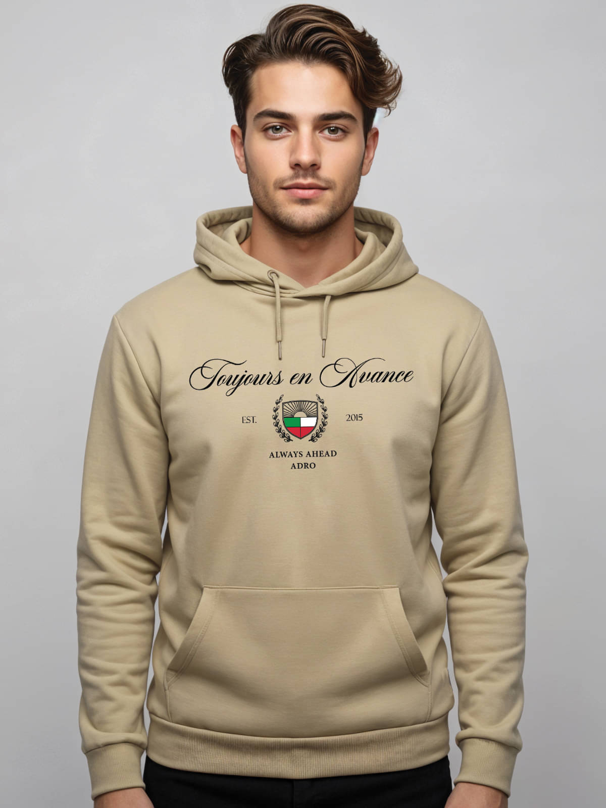     			Adro Fleece Hooded Men's Sweatshirt - Beige ( Pack of 1 )