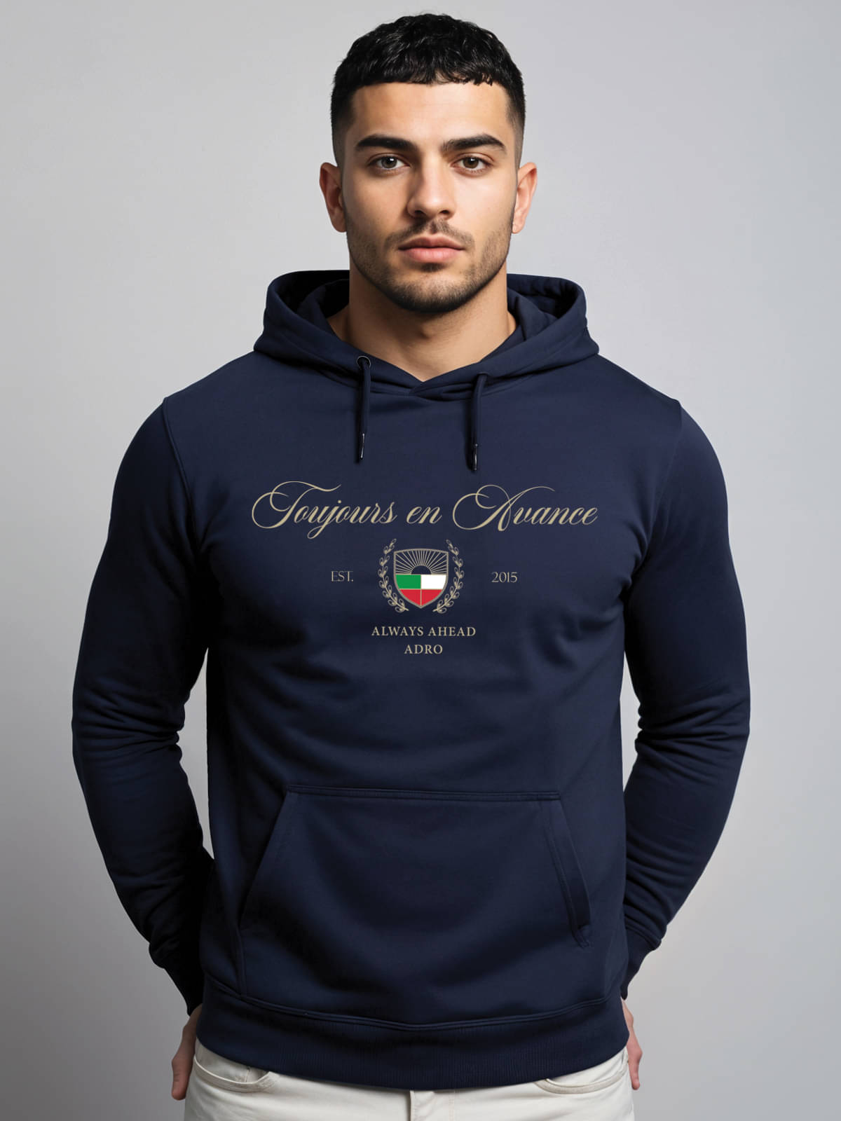     			Adro Fleece Hooded Men's Sweatshirt - Navy Blue ( Pack of 1 )