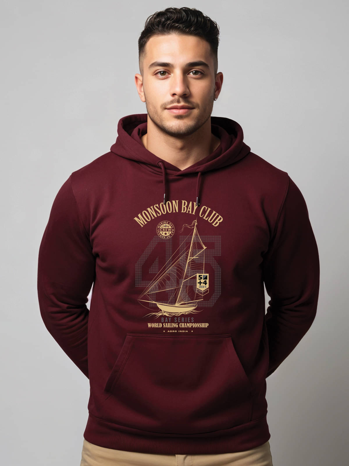     			Adro Fleece Hooded Men's Sweatshirt - Maroon ( Pack of 1 )