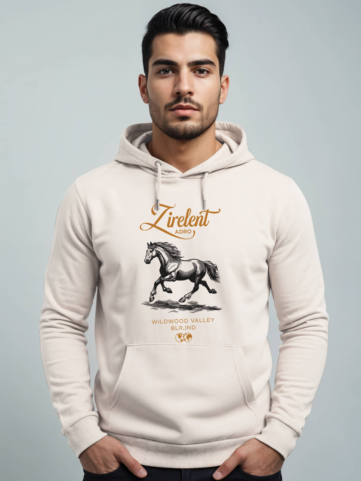     			Adro Fleece Hooded Men's Sweatshirt - Off White ( Pack of 1 )