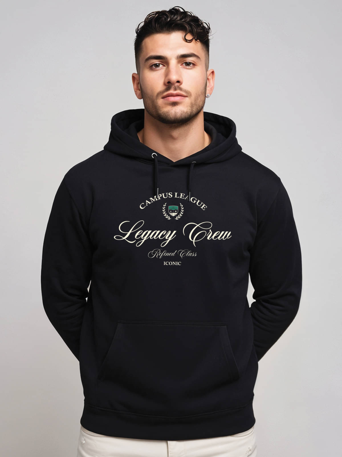     			Adro Fleece Hooded Men's Sweatshirt - Black ( Pack of 1 )