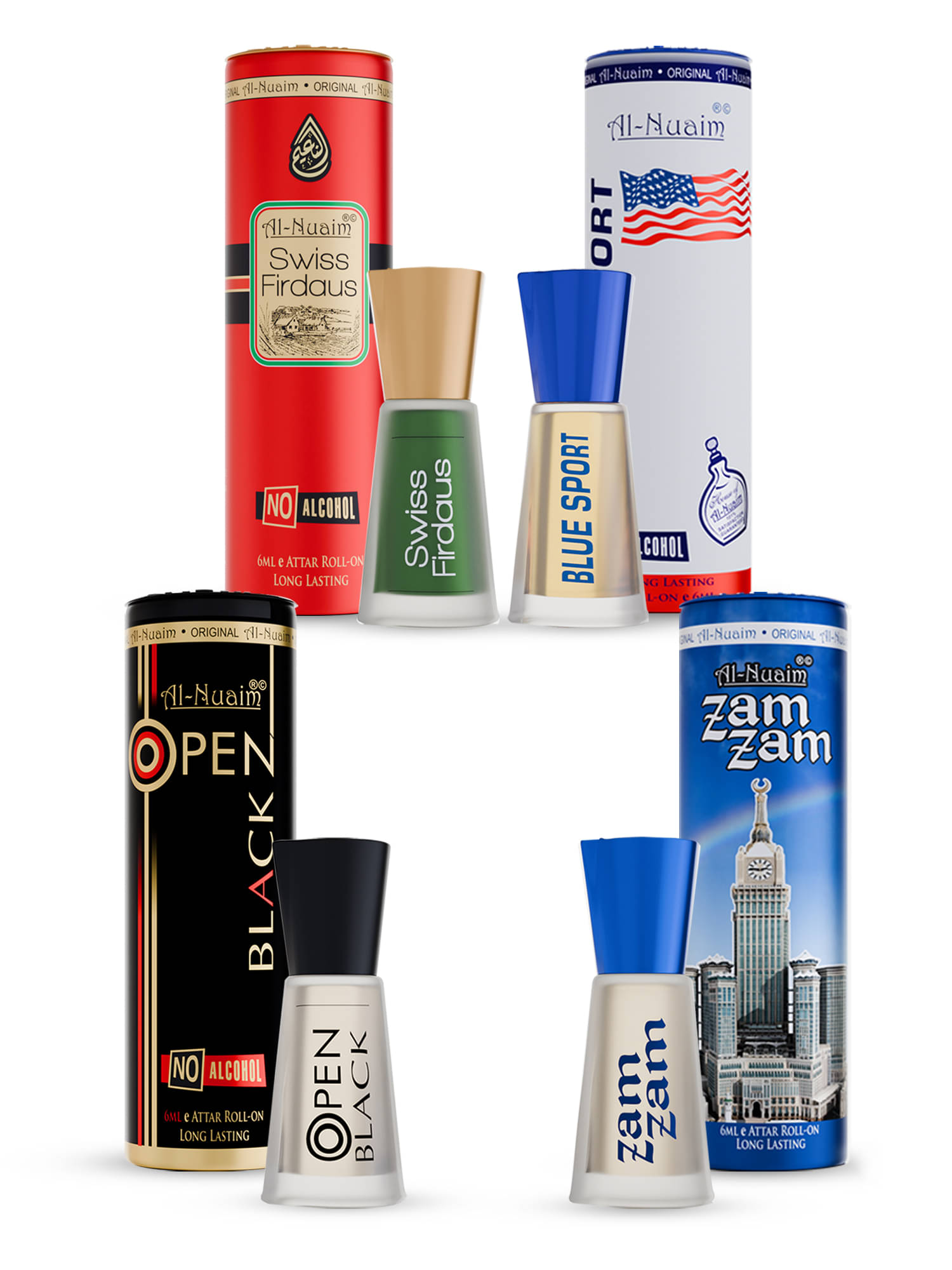     			Al-Nuaim Oud Non- Alcoholic Miniature Attar ( Pack of 4 )
