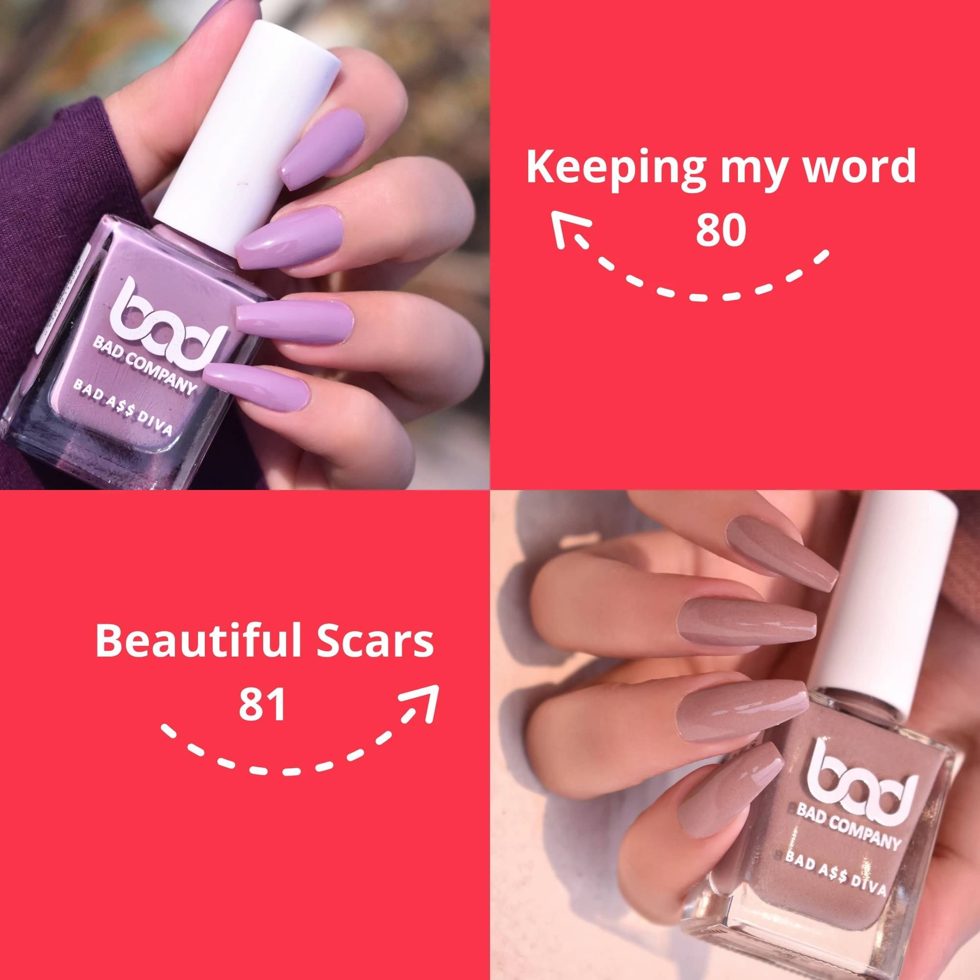     			BAD COMPANY Multi Nail Polish 20 ( Pack of 2 )