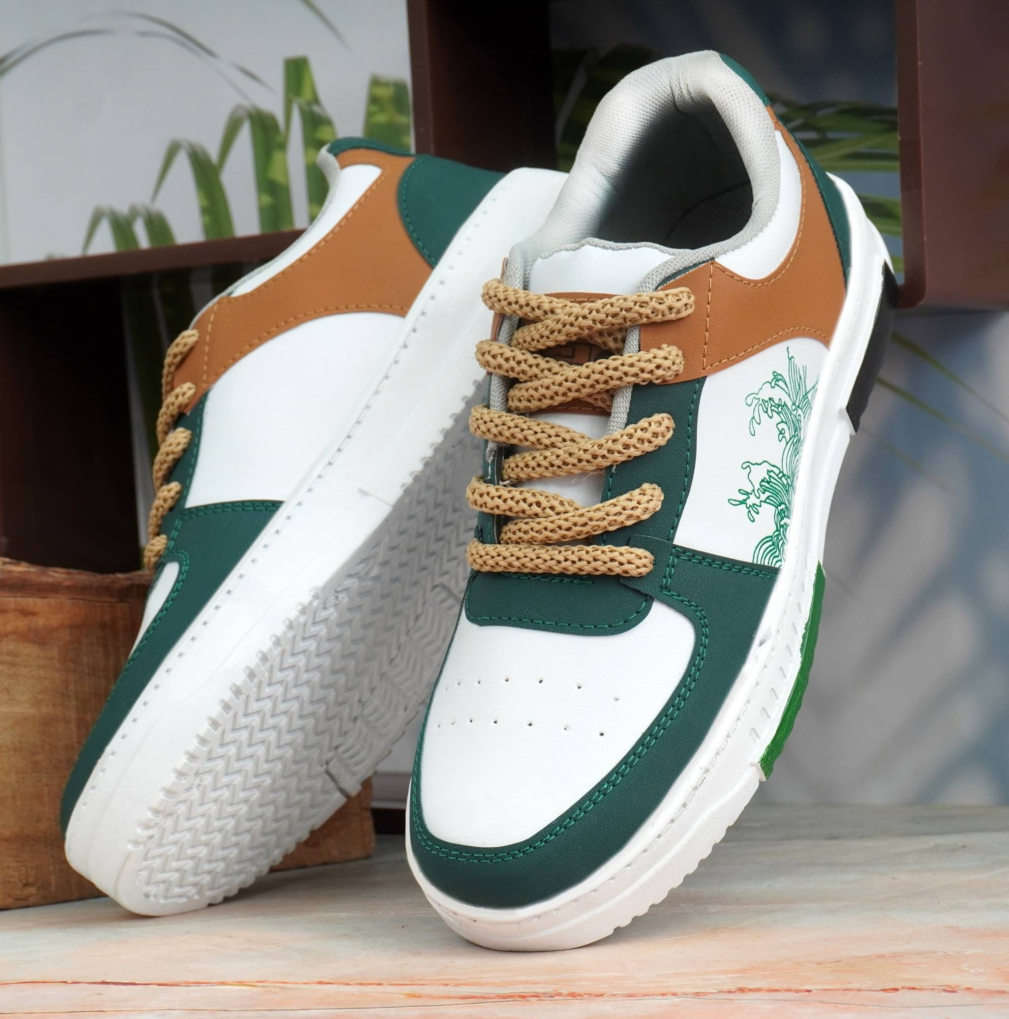     			BAERU sneaker for men Green Men's Sneakers