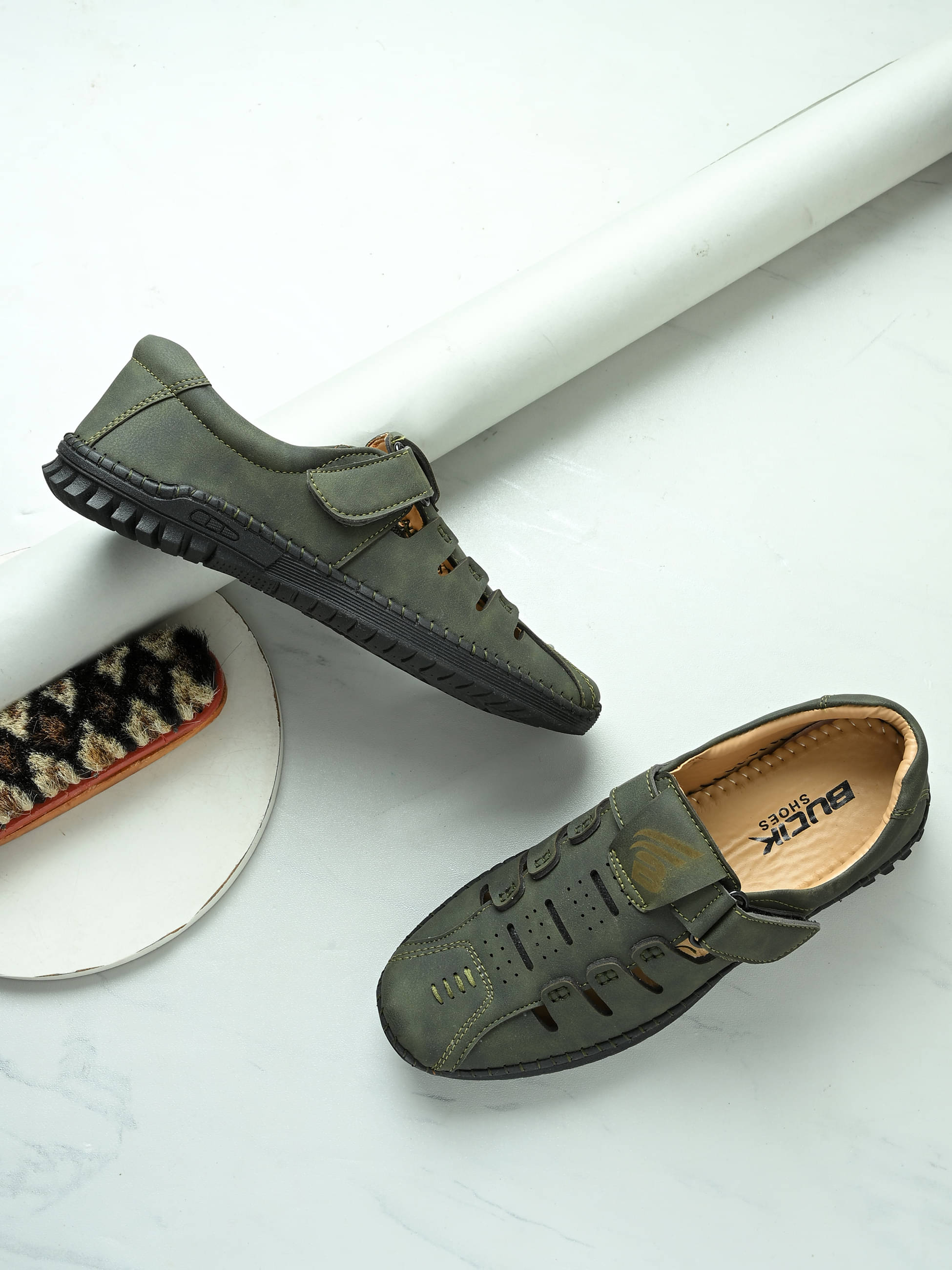     			Bucik Olive Men's Slide Flip Flop