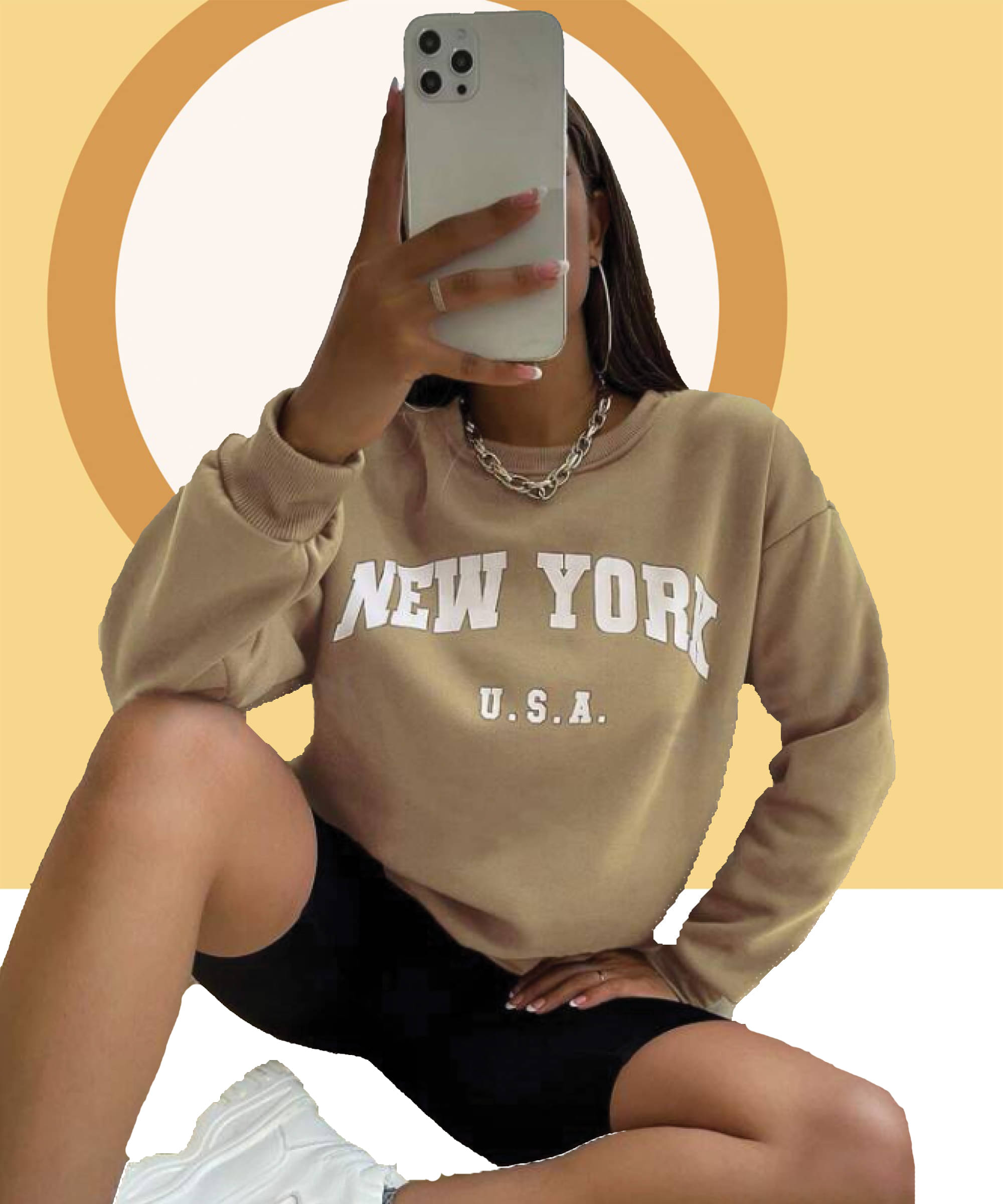 Christy World Women Fleece Sweatshirt ( Beige ) Christy World Women Fleece Sweatshirt ( Beige )