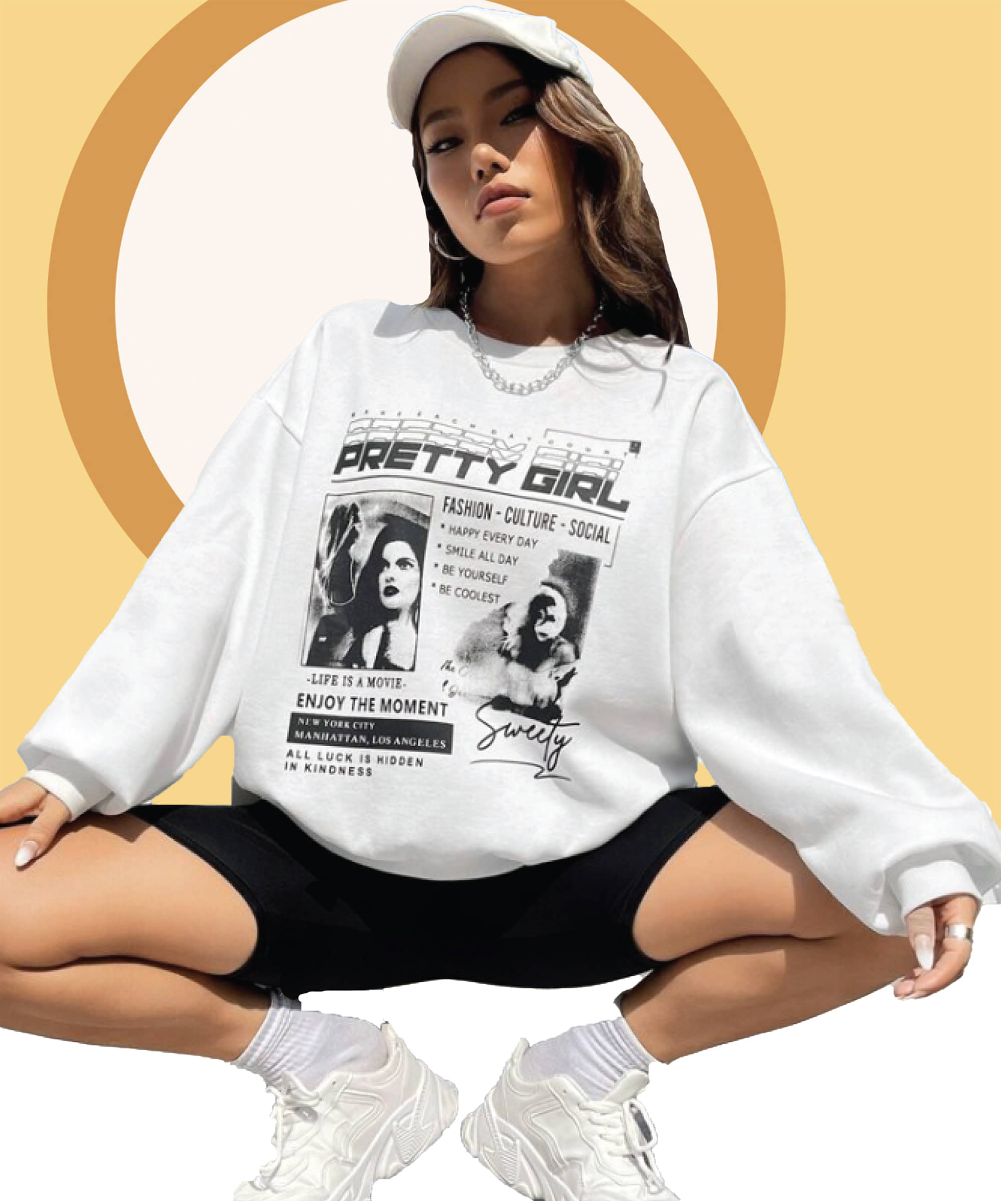 Christy World Women Fleece Sweatshirt ( White )     			Christy World Women Fleece Sweatshirt ( White )